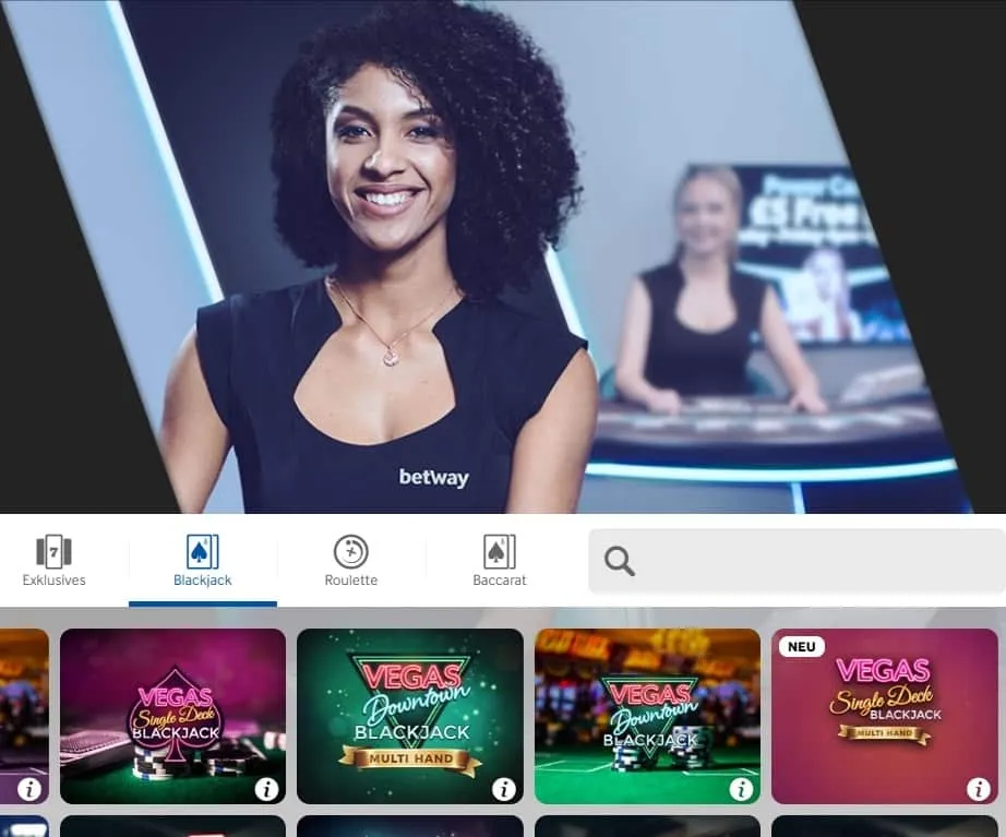 Betway Casino Startseite anzeigen