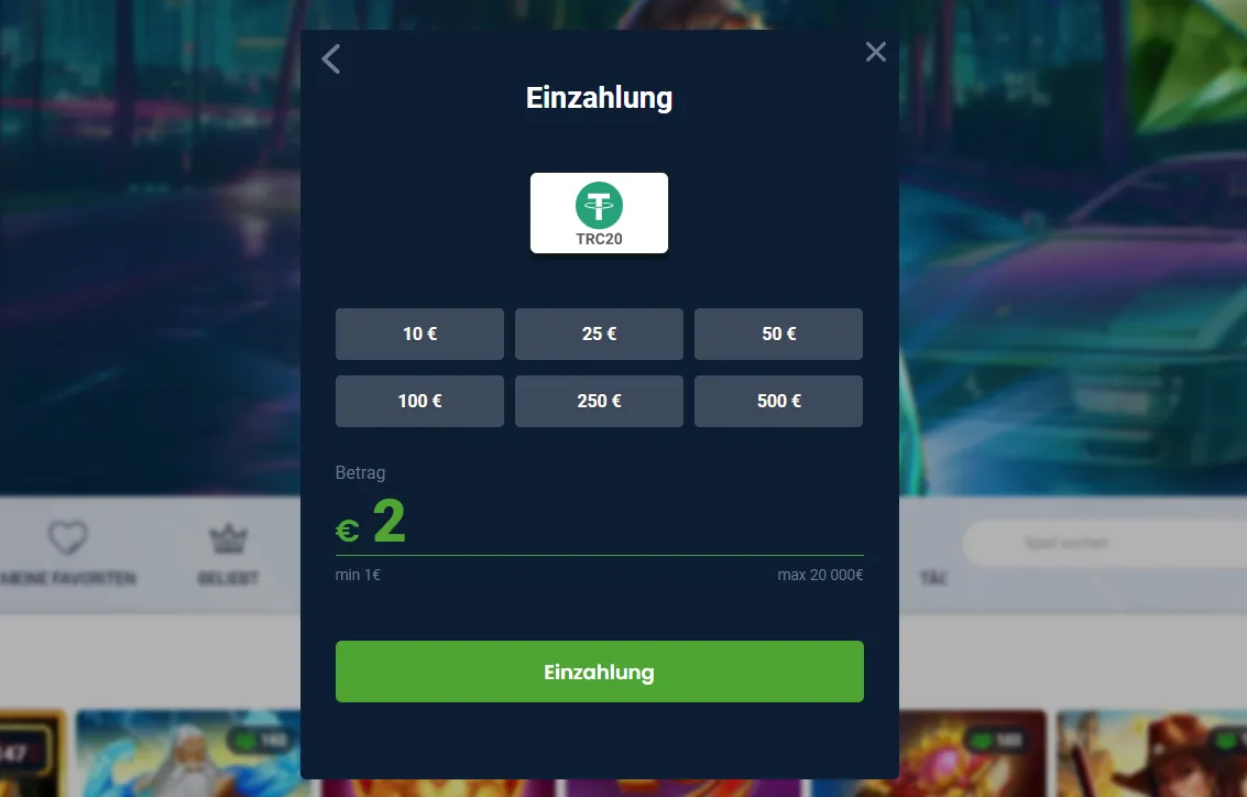 20Bet Online Casino 2 Euro Einzahlung