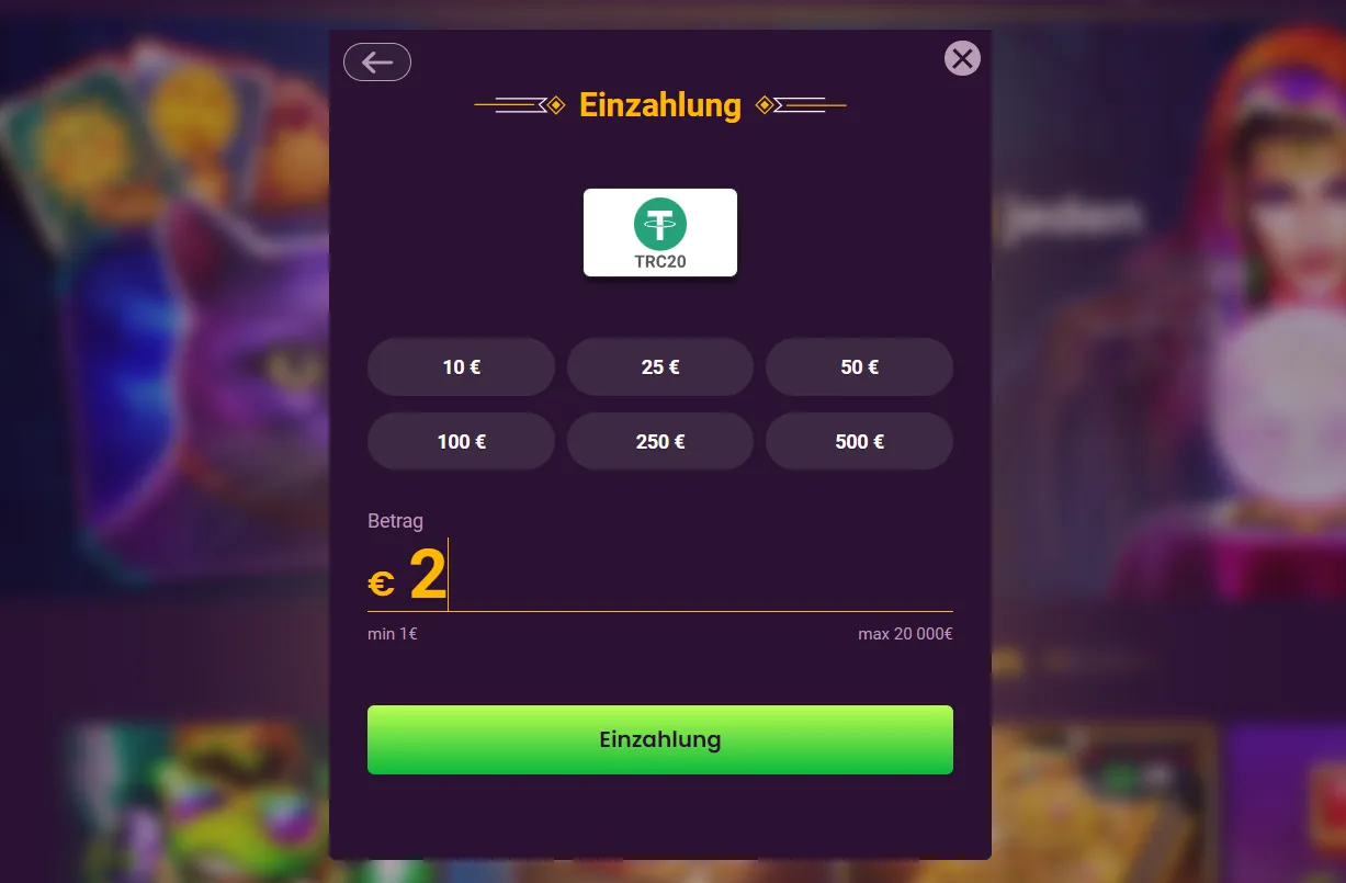 Bizzo Online Casino 2 Euro Einzahlung