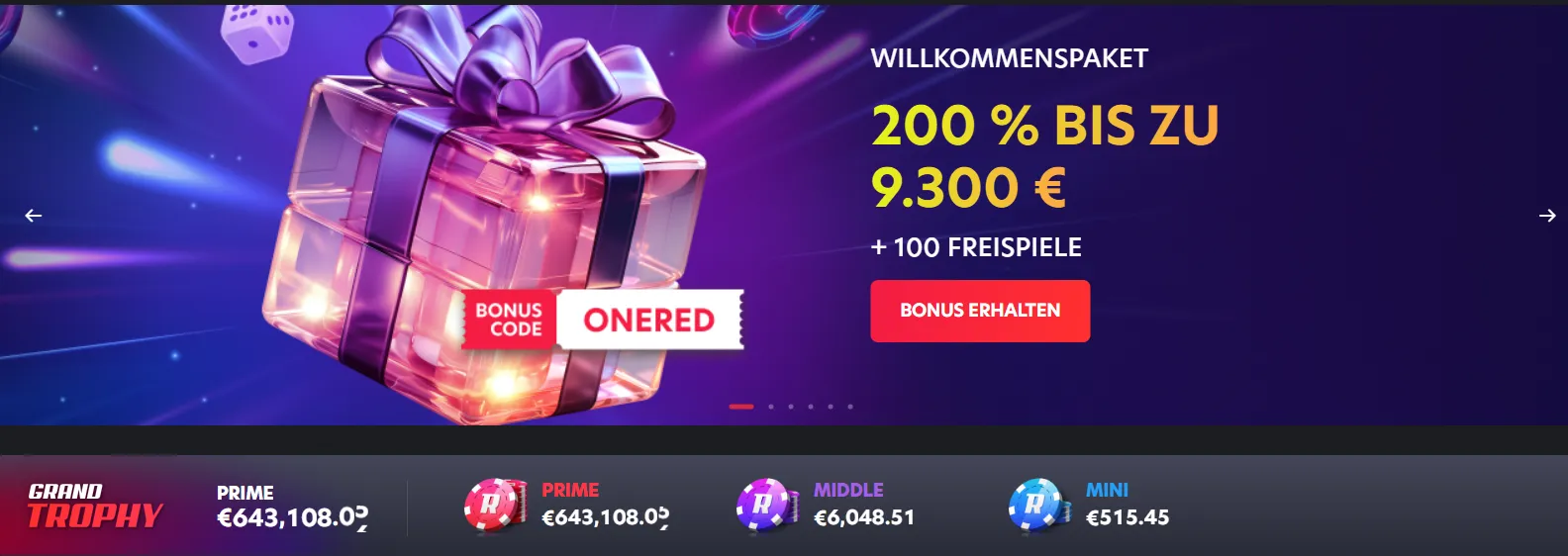 Willkommensbonus 1Red Casino