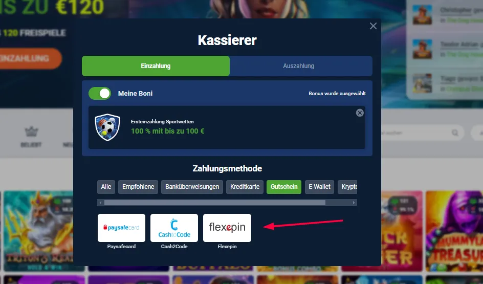 20Bet Online Casino mit Flexepin