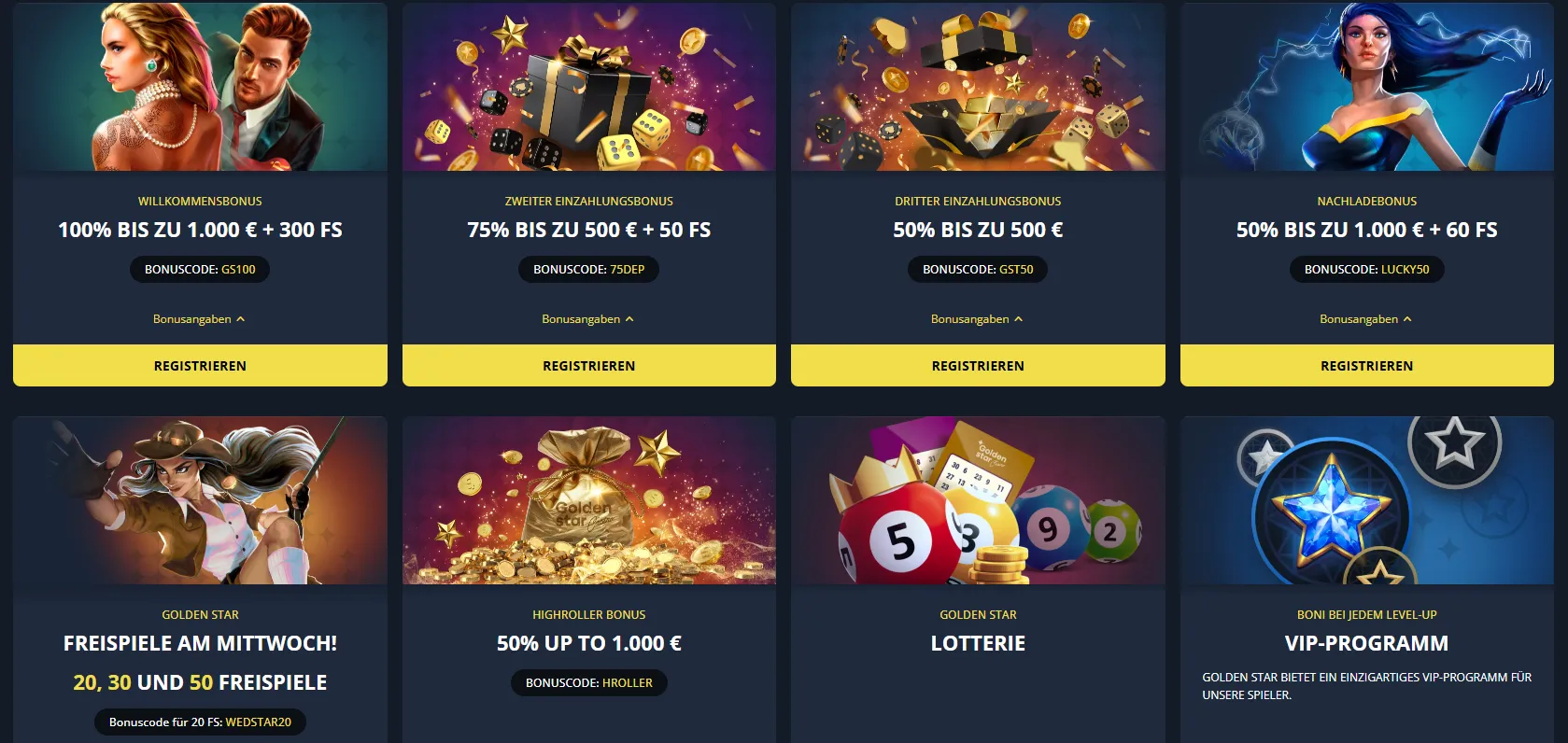 Golden Star Casino Bonus und Aktionen