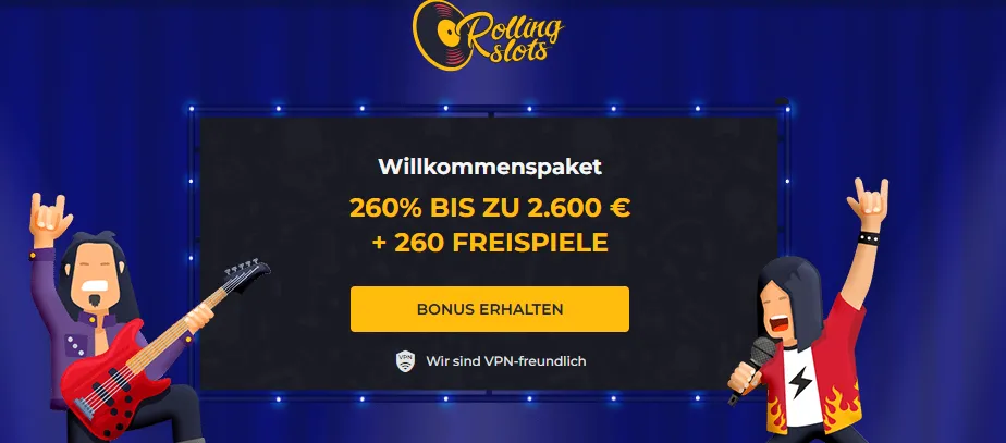 Rolling Slots Casino Willkommenspaket