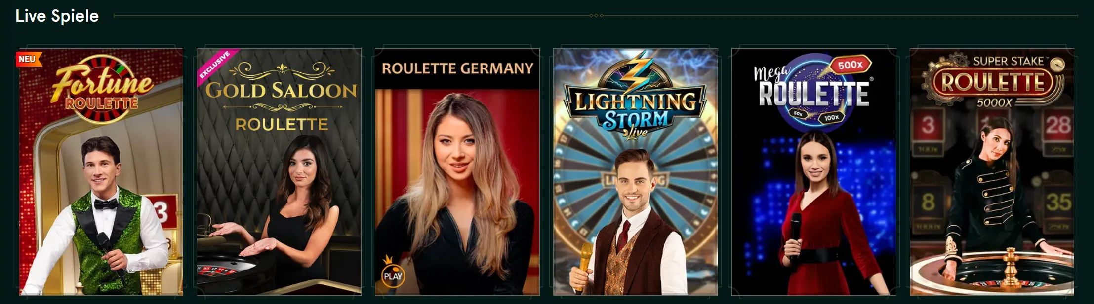 Casinia Casino Tischspiele und Live Spiele Casinia Online Casino Spiele