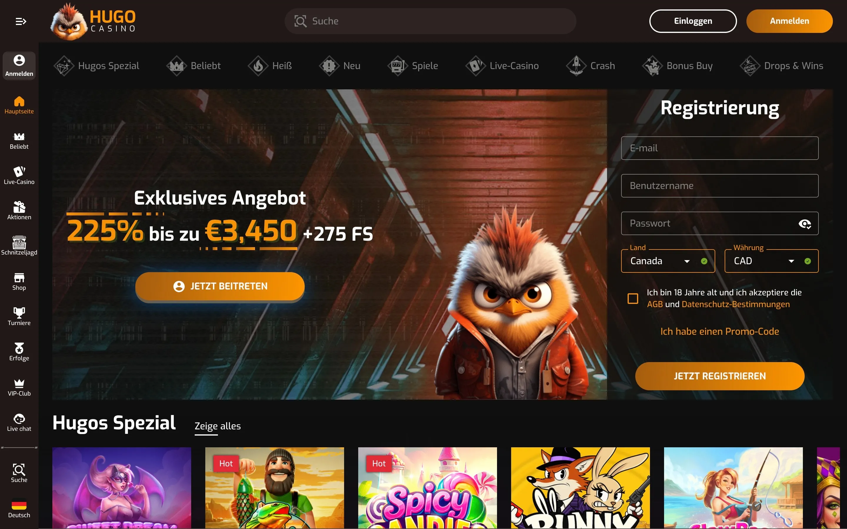 Hugo neues Online Casino Hugo brandneues Online Casino